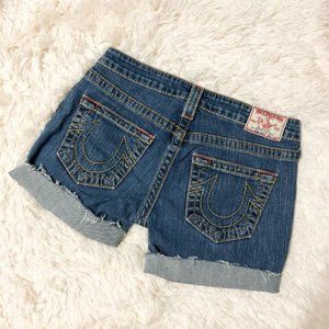 True Religion Cut Off Jean Shorts Sz 28